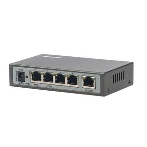 FE-104POE-S, Сетевой коммутатор 5 портов 10/100 Мбит/с (IEEE802.3u 100BaseTX) из них 4 c поддержкой PoE (IEEE802.3at) до 32Вт на порт (HI POE), Суммарная мощность потребителей 65 Вт, таблица МАС адресов - 1К, пропускная способность 1Гбитс