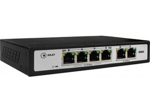  SKAT PoE-4E-2E  , 4-PoE (EEE 802.3af/at),  2  UPLINK RJ45 10/100Mbps,   120 ( 30  ),  IP20