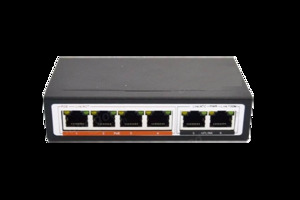 VSW-106P Коммутатор , 4-портовый 10/100 PoE  +2 Uplink порт 10/100. Специализированный коммутатор неуправляемый (SWITCH) для систем цифрового видеонаблюдения, 6x RJ45, 4 x PoE, IEEE802.3af/at, AUTO-MDIX Ethernet интерфейс способен автоматически определять
