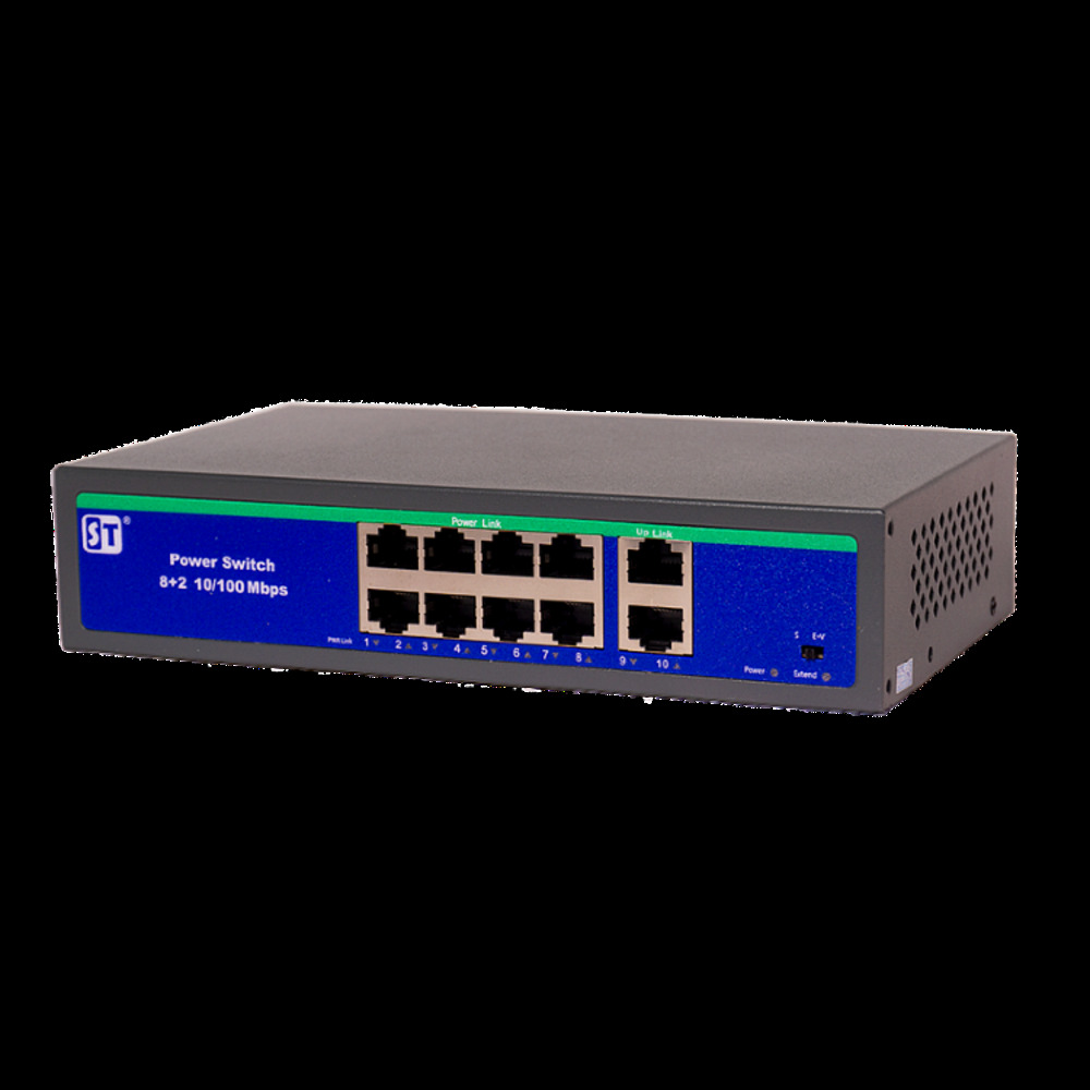 ST-S84POE (2M/120W/A) PoE   8 PoE       48.     10 Ethernet  (8 PoE+2Up-link), POE -  A., 48  8 (),   ,  : /+