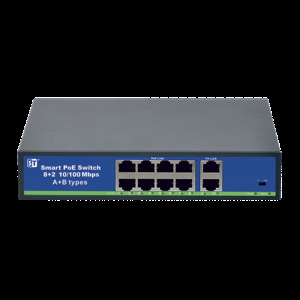 ST-S83POE Switch POE  8 PoE  (8 PoE+2Up-link)  : 100 Mb/   IEEE 802.3af/at, Extend 250., -45...+55C, POE  A  .Switch POE 8-        4
